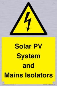 Solar PV System and Mains Isolators